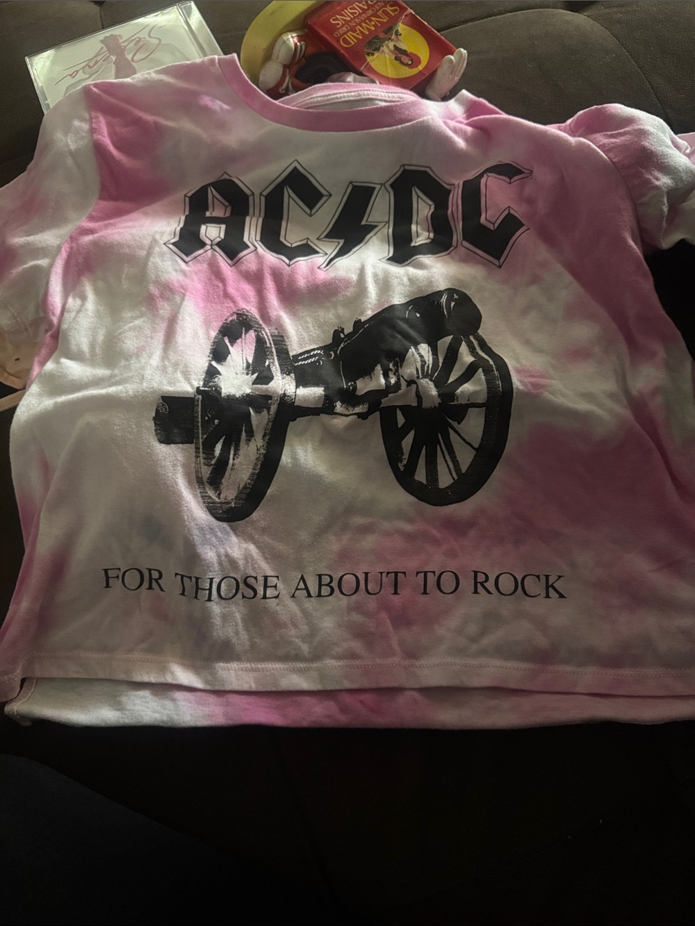 Tie-Dye Tee - Pink & White Cannon Graphic